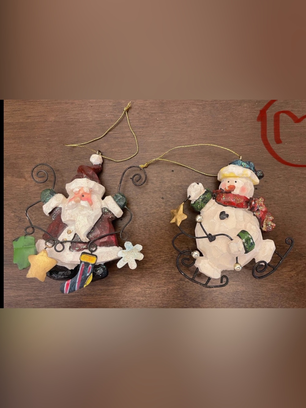 Set of two Christmas ornaments